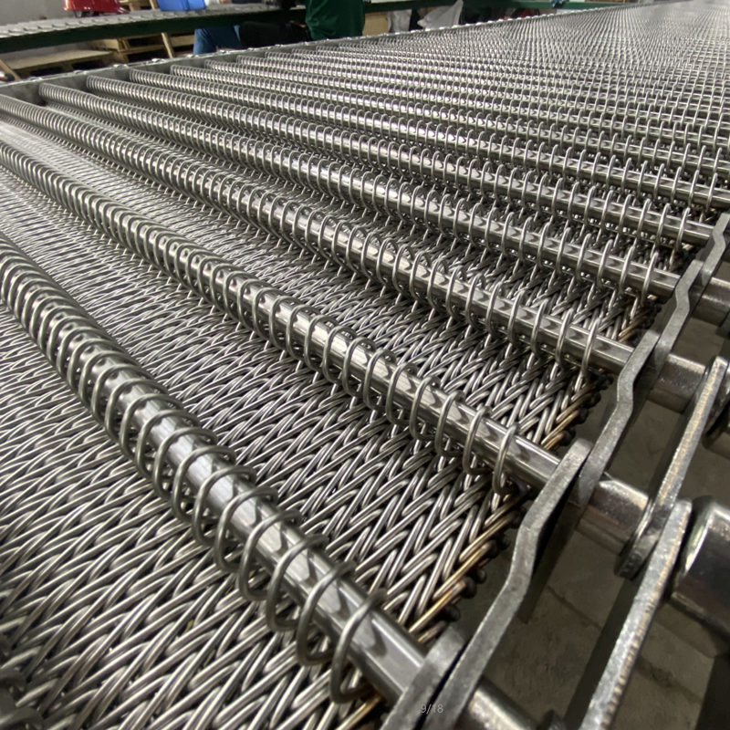Spring tempering furnace mesh belt